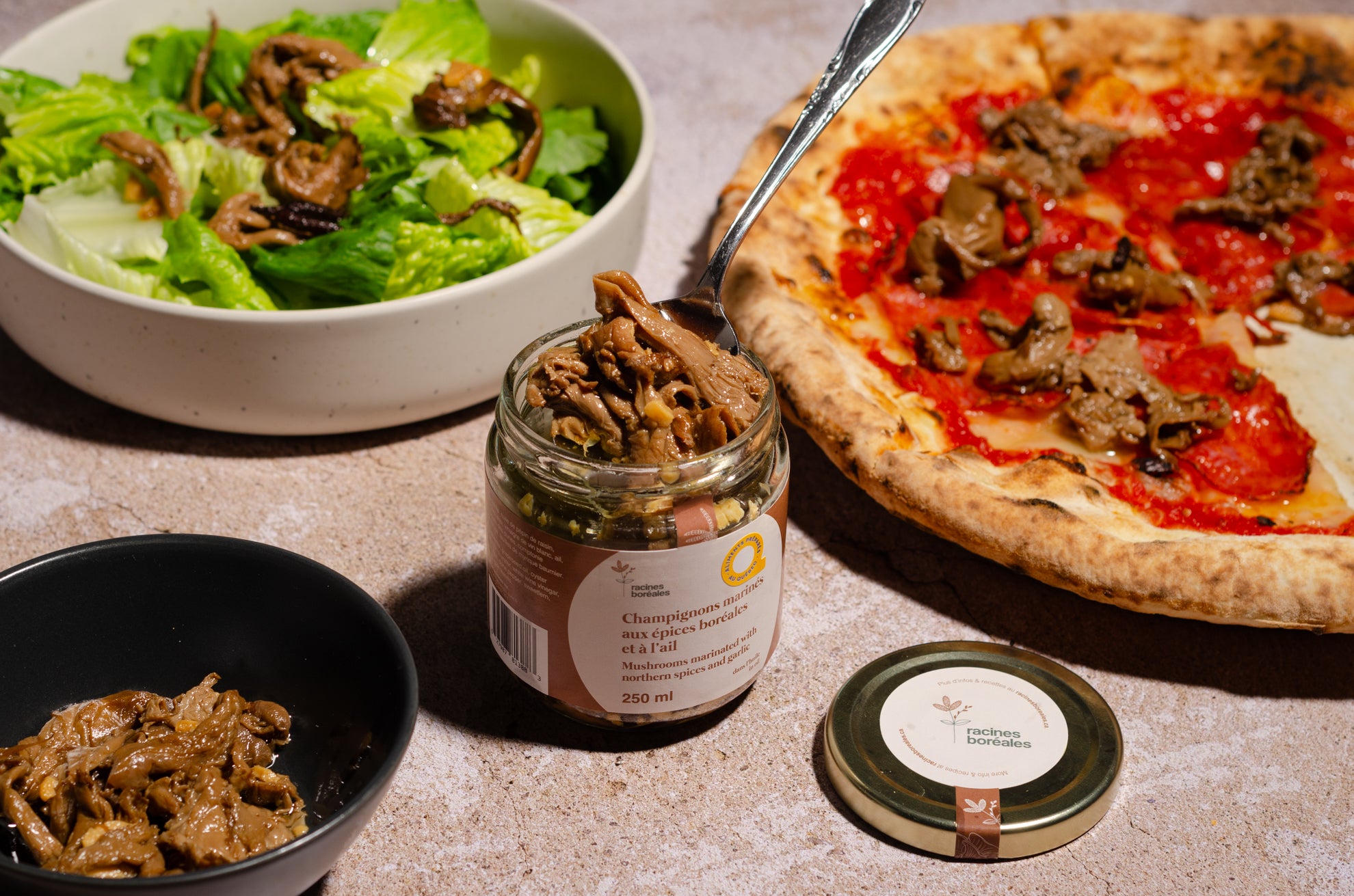 Mushrooms marinated with northern spices and garlic