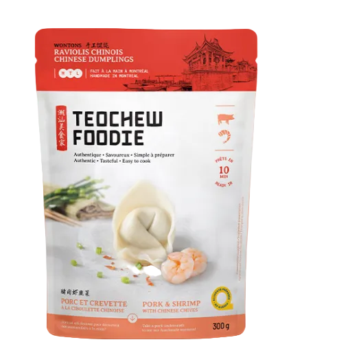 Wontons porc et crevettes avec ciboulette chinoise