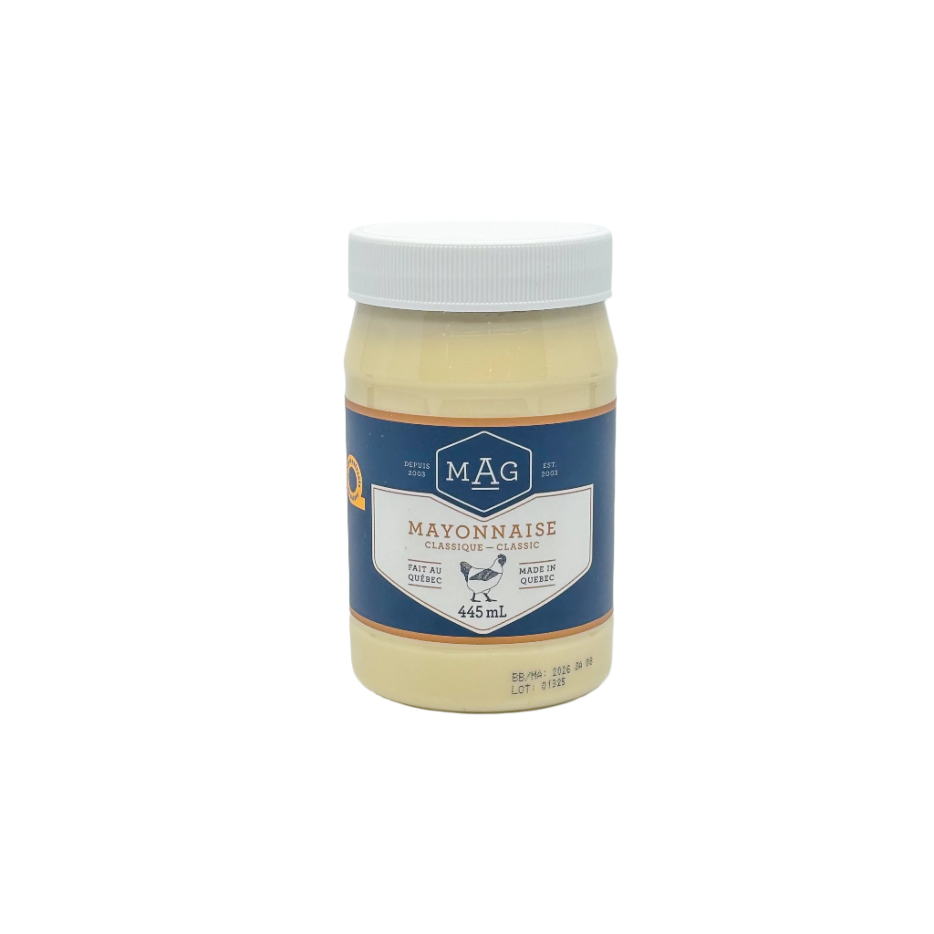 Pot de mayonnaise classique MAG sur fonc blanc