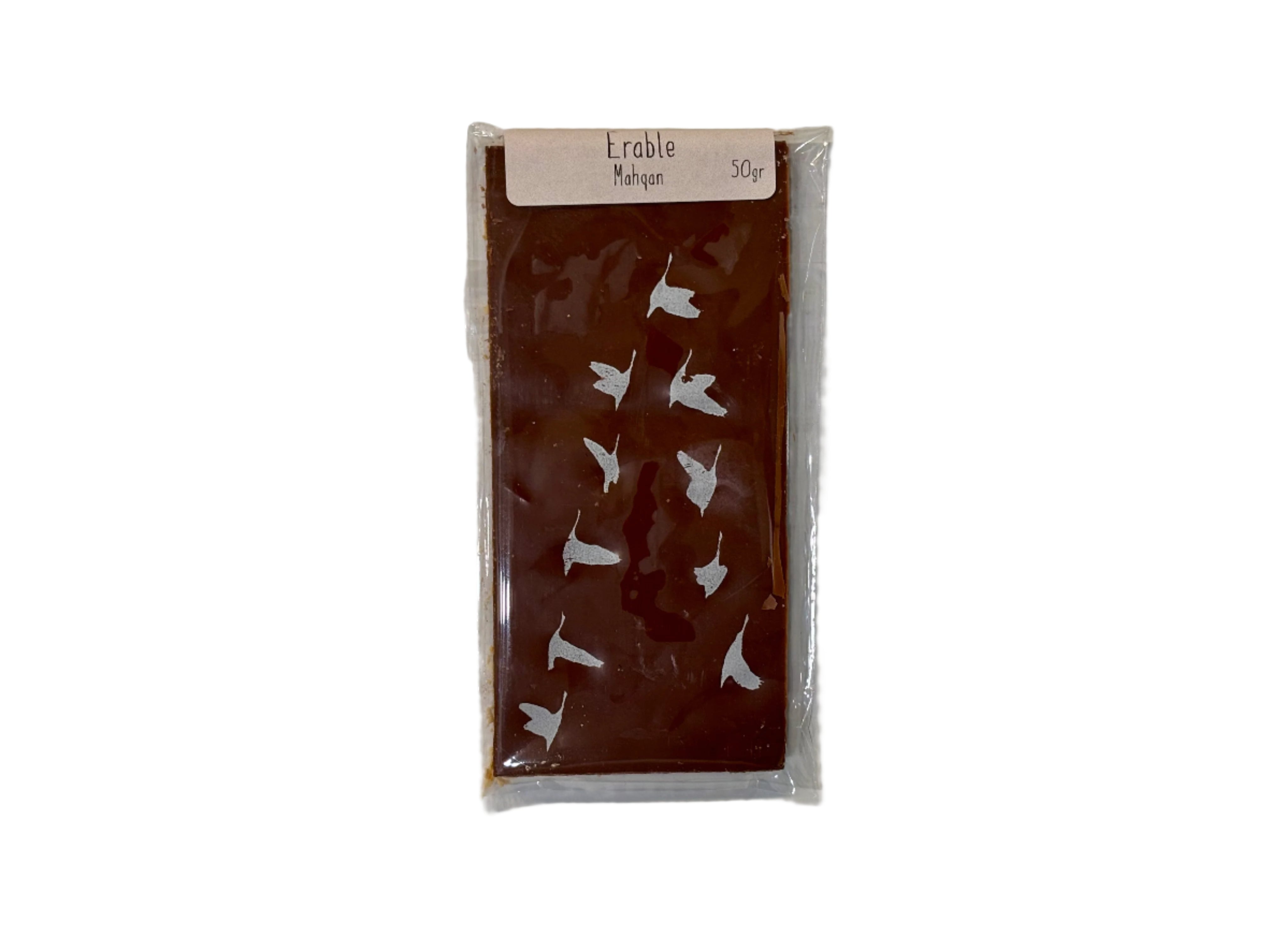 Tablette sérigraphiée de chocolat au lait à l'érable