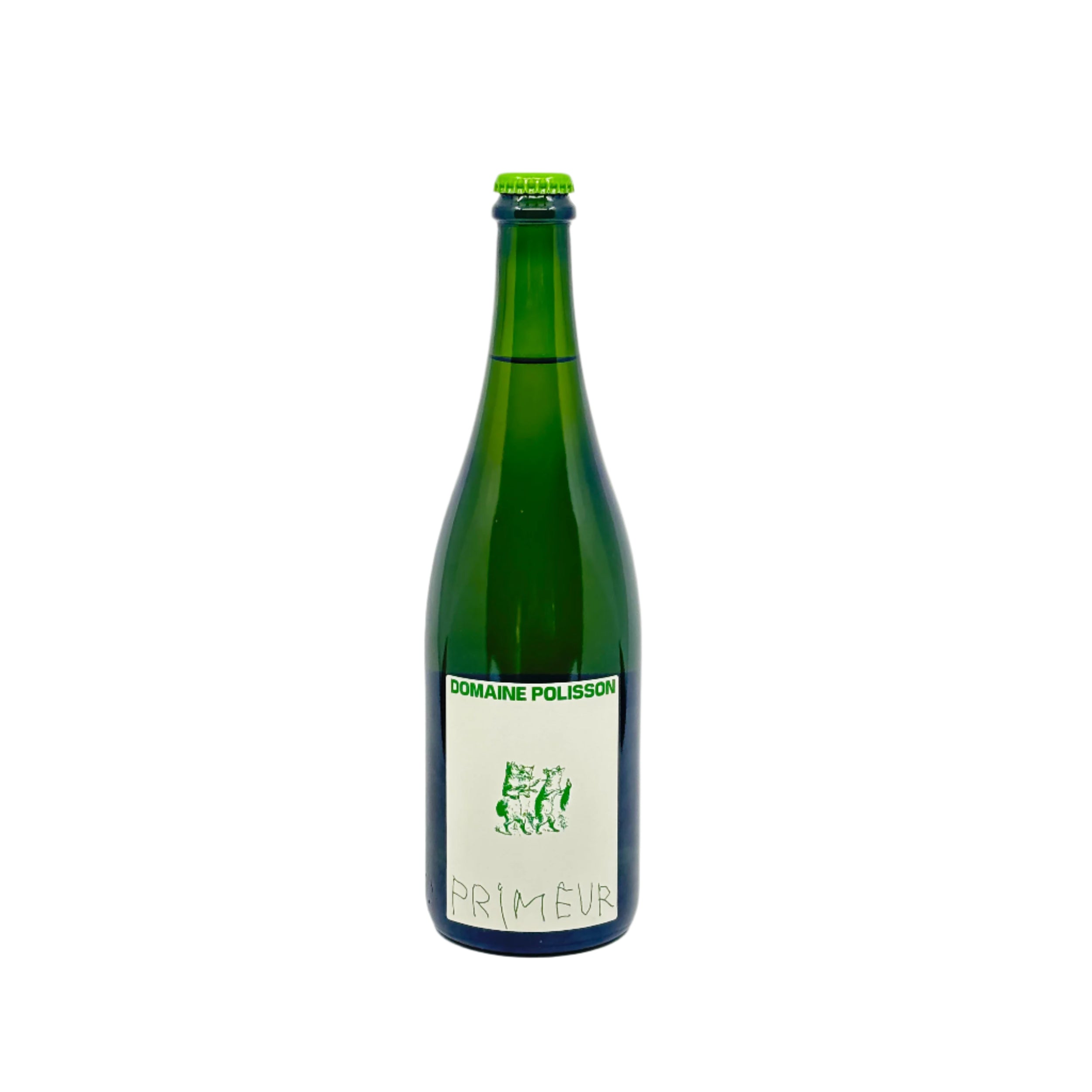 Bouteille de vin Primeur blanc du Domaine Polisson photographié sur fond blanc
