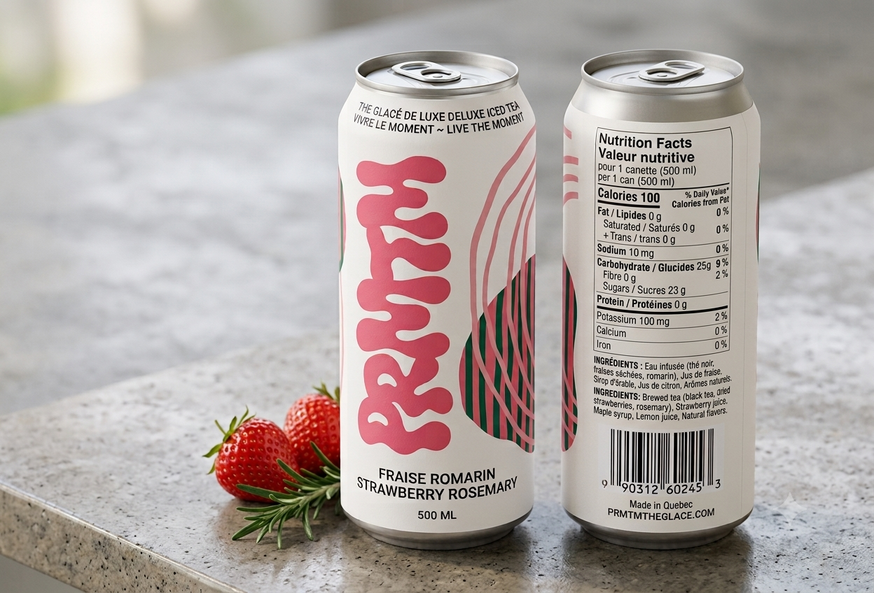 Thé glacé fraise et romarin