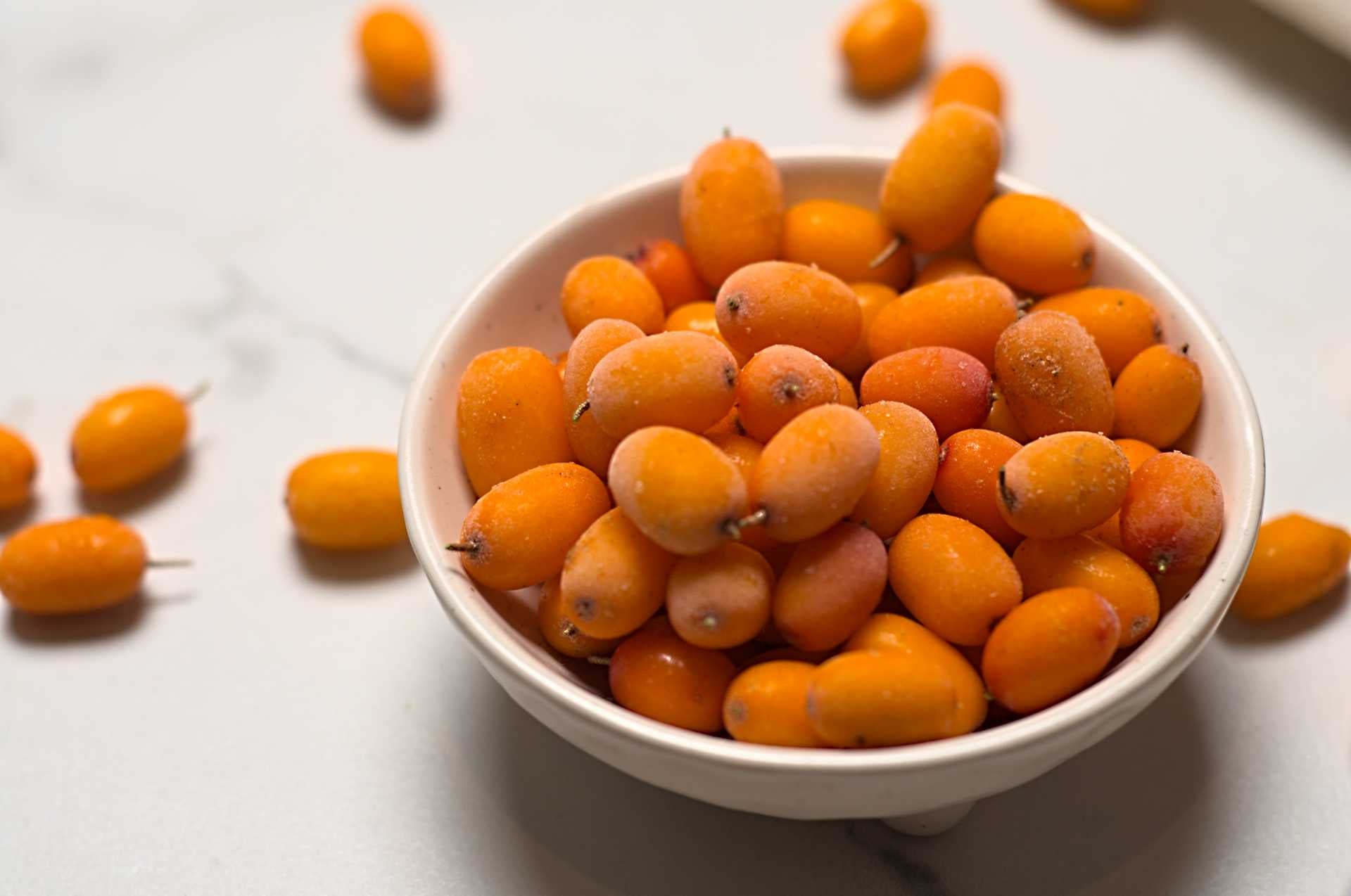 Baies d'argousier biologiques surgelées individuellement - Les argousiers du Lac Brome