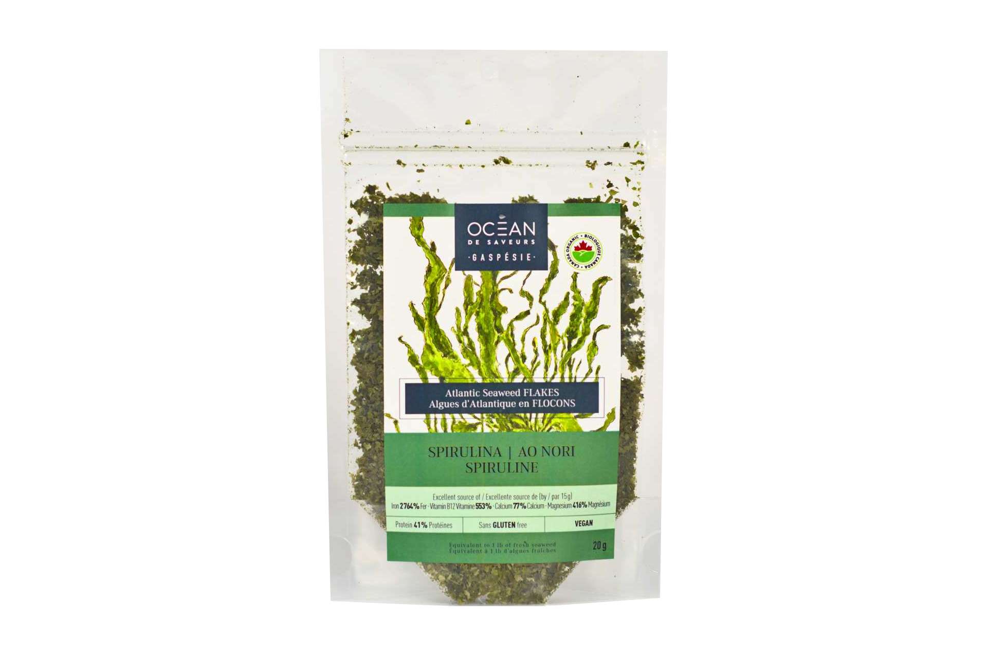 Spiruline marine biologique (en flocons) - Un Océan de saveurs