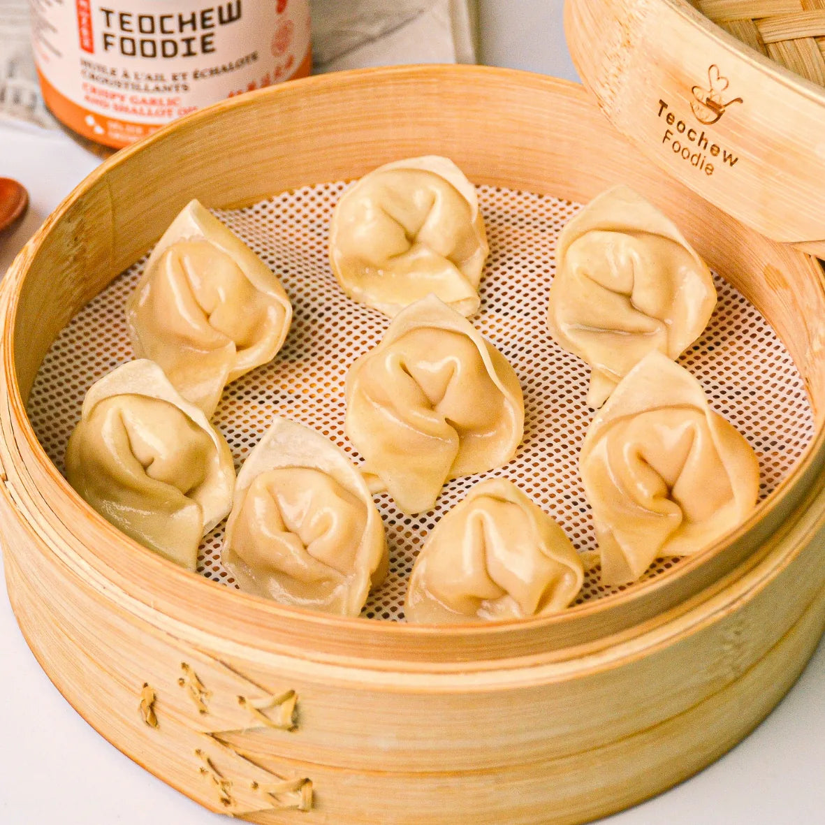 Wontons poulet et champignons shimeji