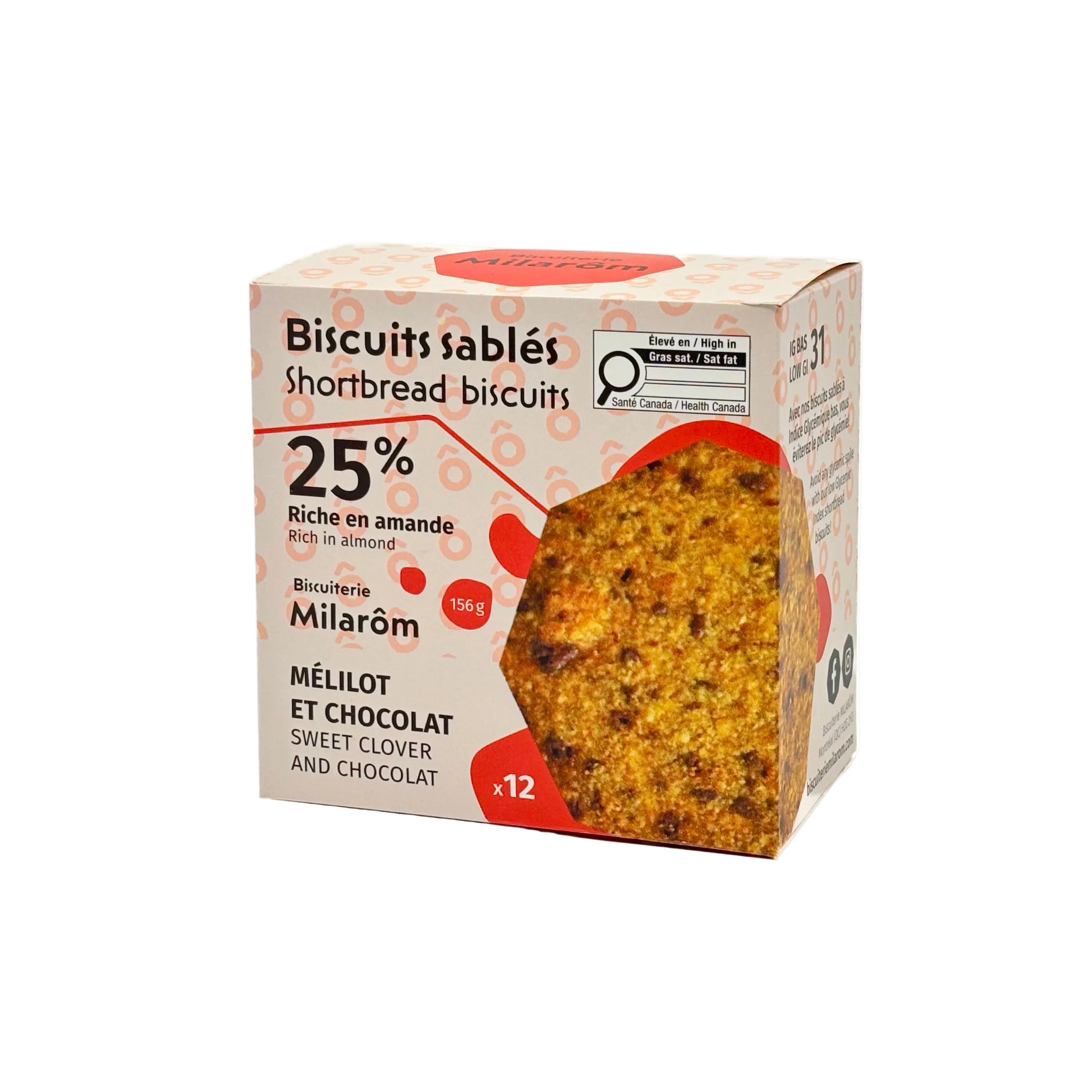 Biscuits sablés amande, mélilot et chocolat