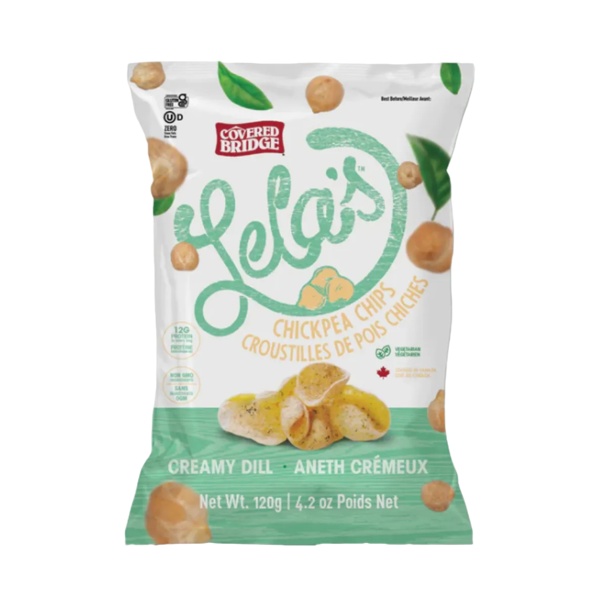 Croustilles de pois chiches – aneth crémeux