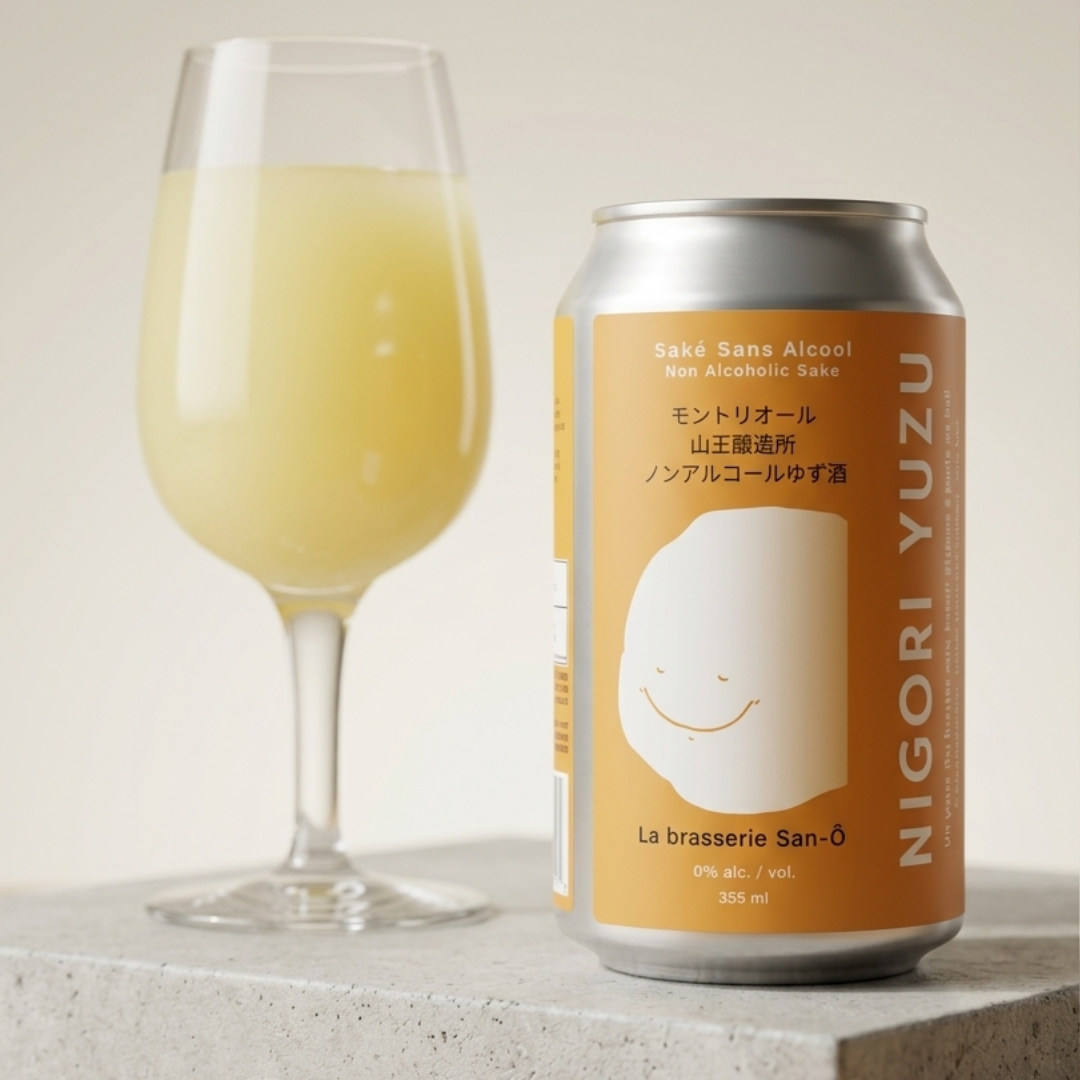 Saké nigori sans alcool · yuzu