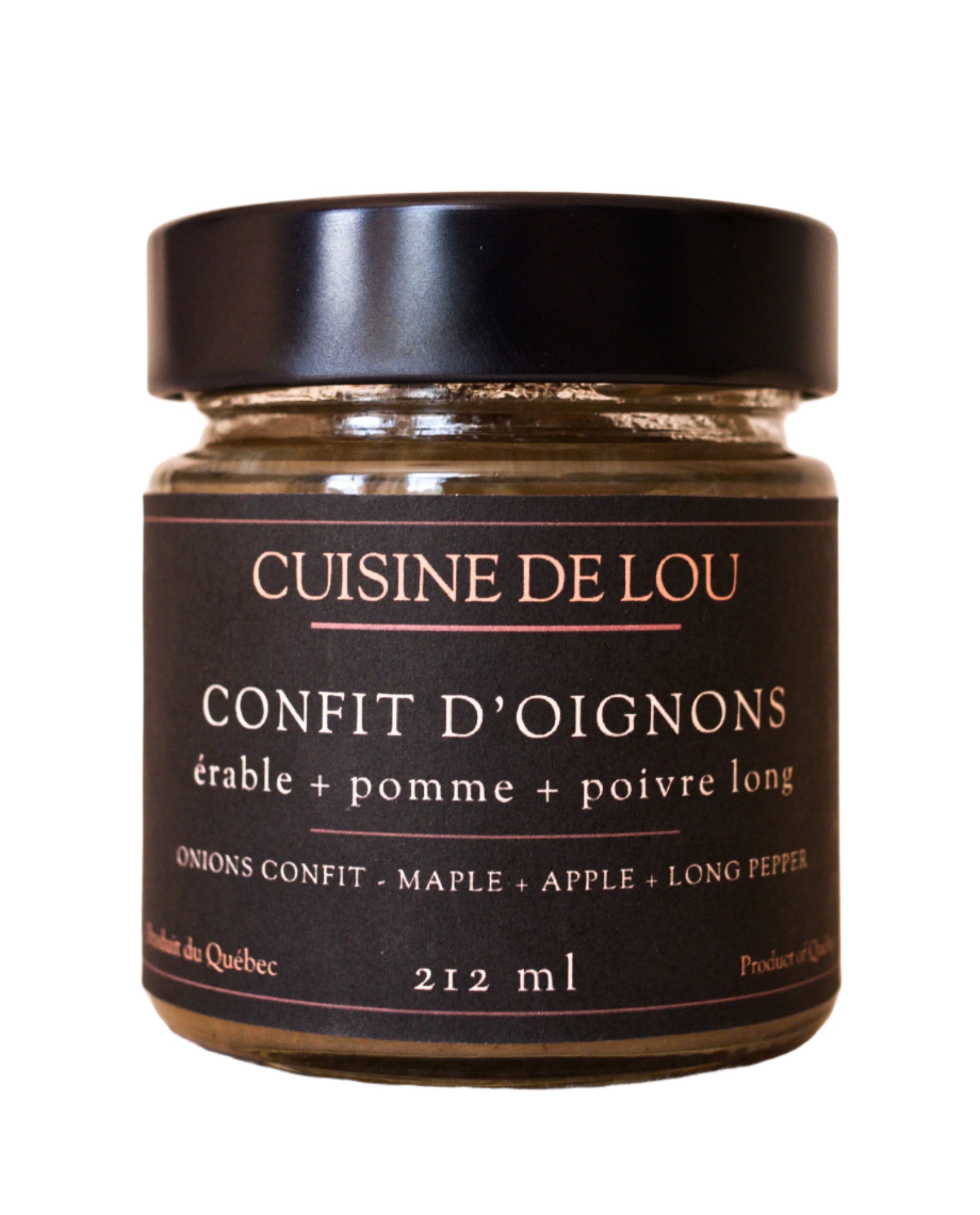Confit d'oignons érable, pomme et poivre long