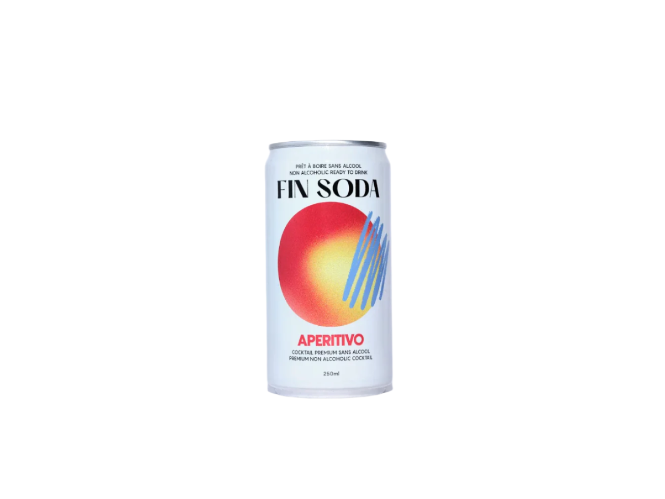 Canette de fin soda apertivo sur fond blanc