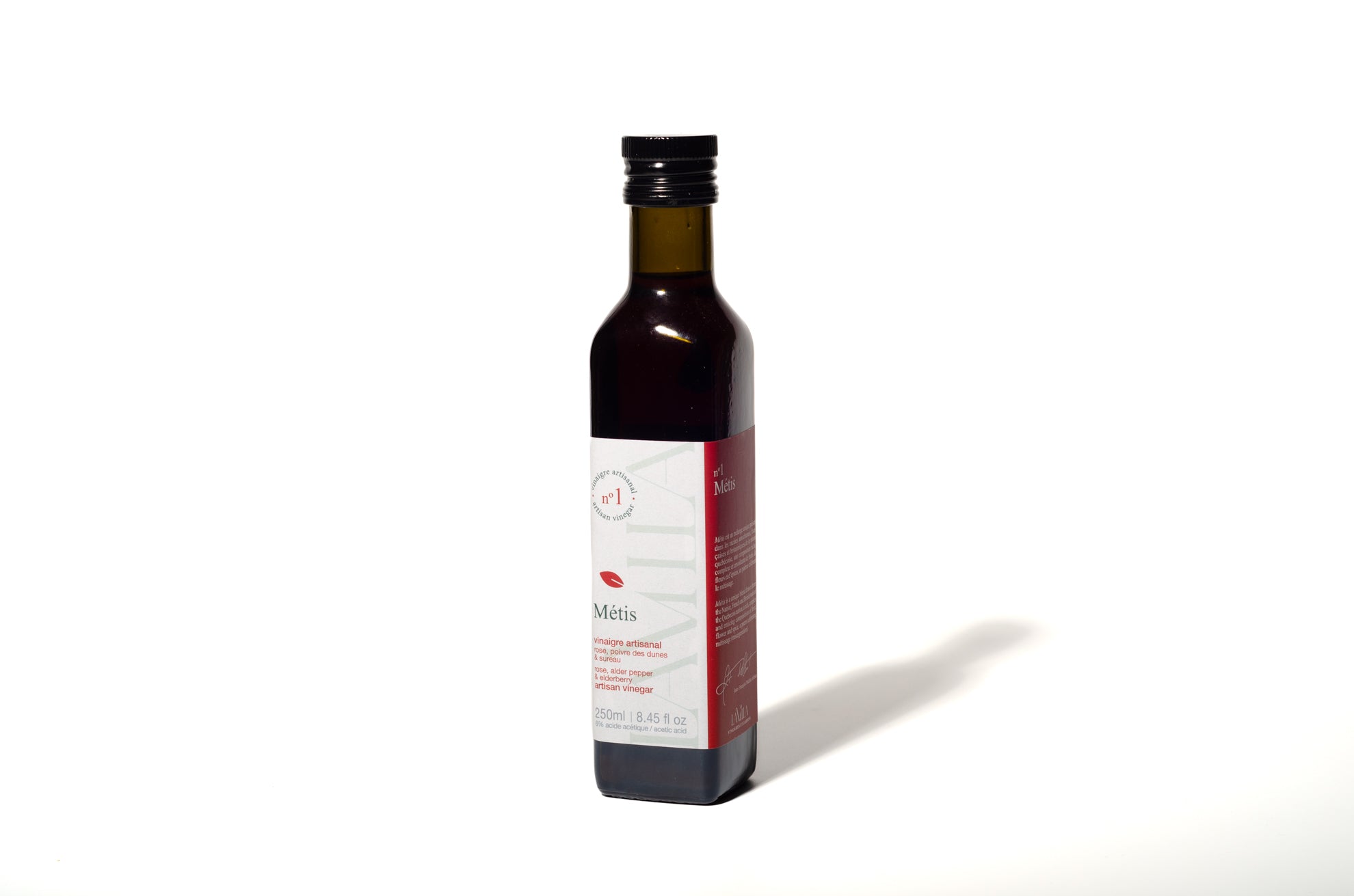 Vinaigre artisanal rose, poivre des dunes et sureau - Métis