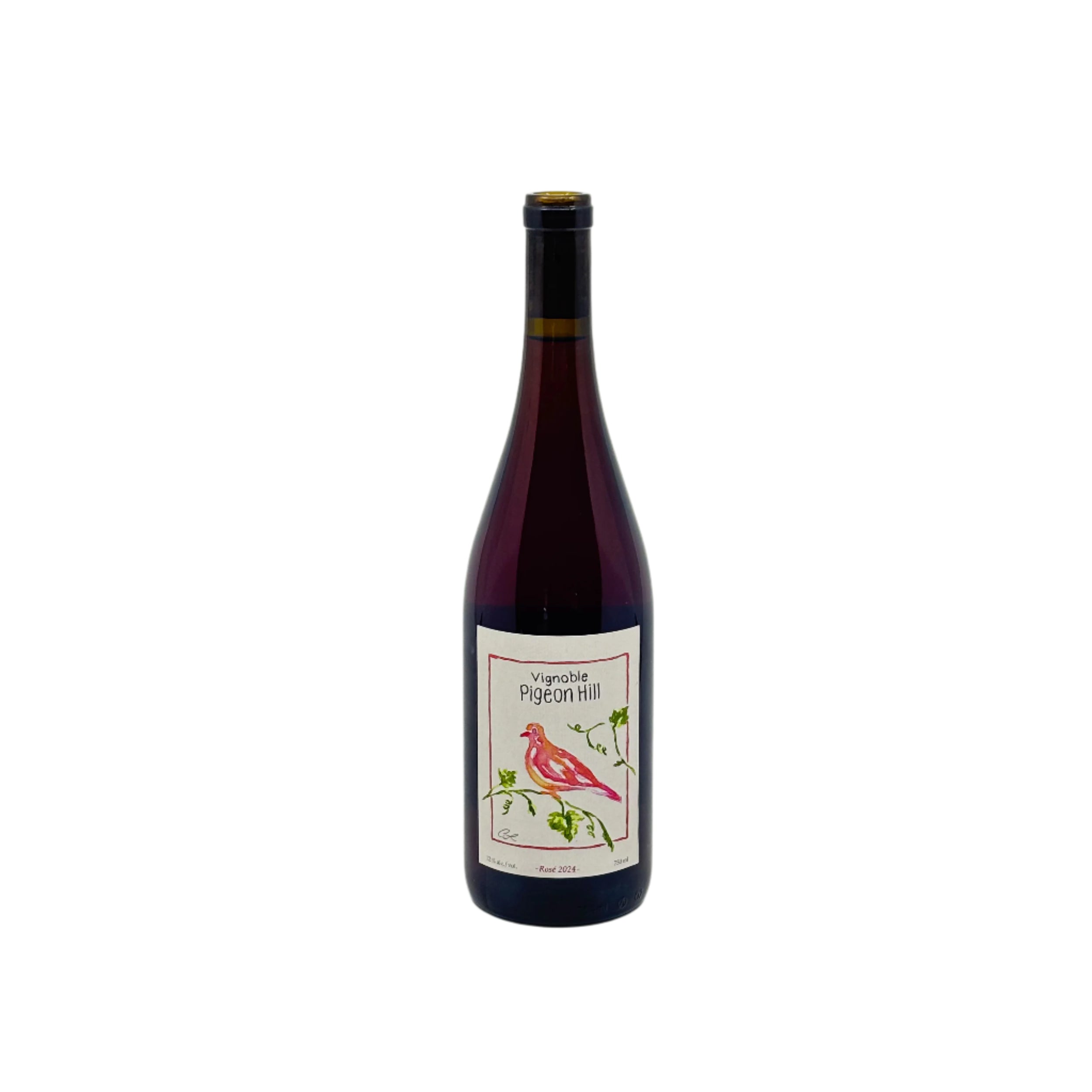 Vin rosé du vignoble Pigeon Hill photographié sur fond blanc