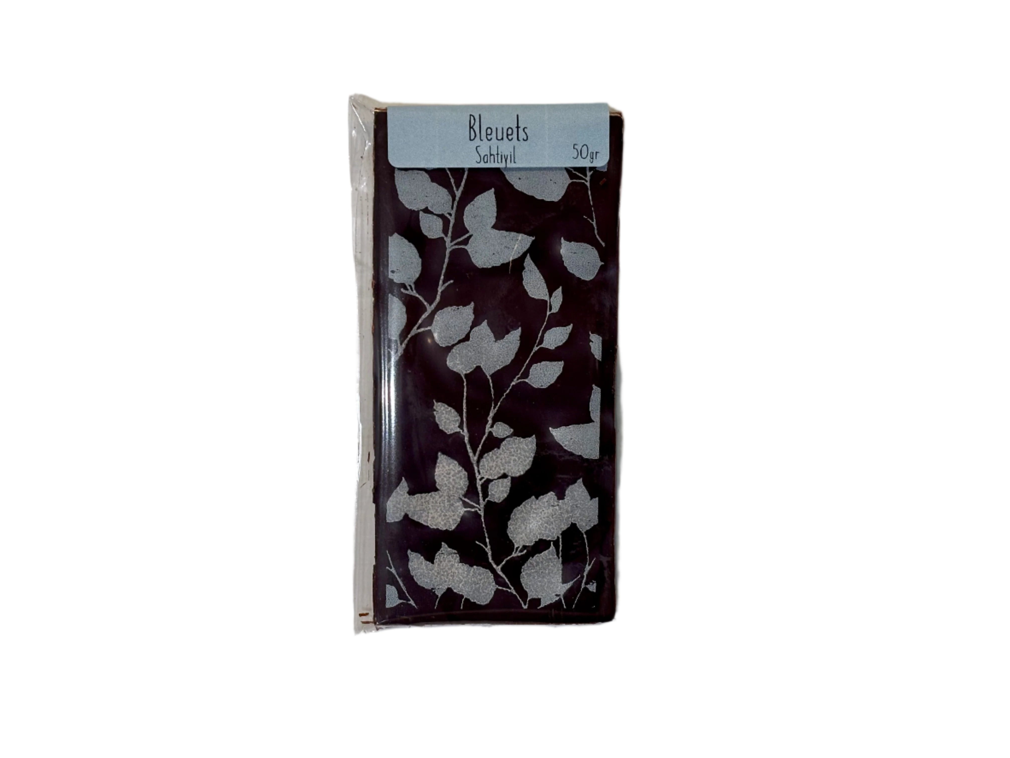 Tablette sérigraphiée au chocolat noir et bleuets