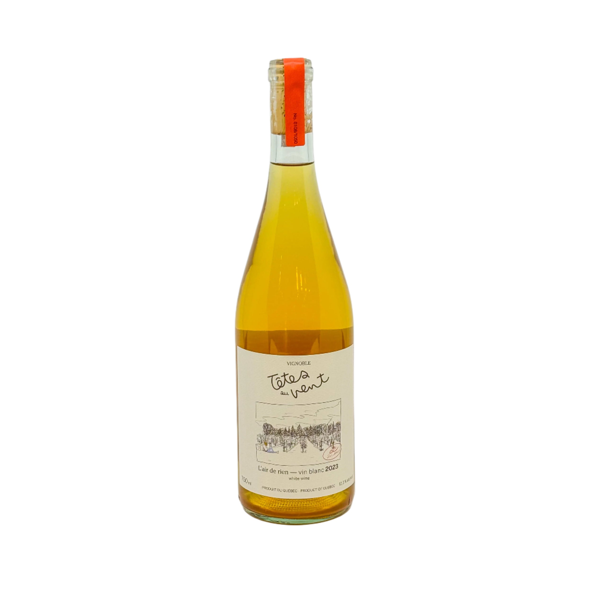 Bouteille de vin blanc L'air de rien du vignoble Têtes au vent