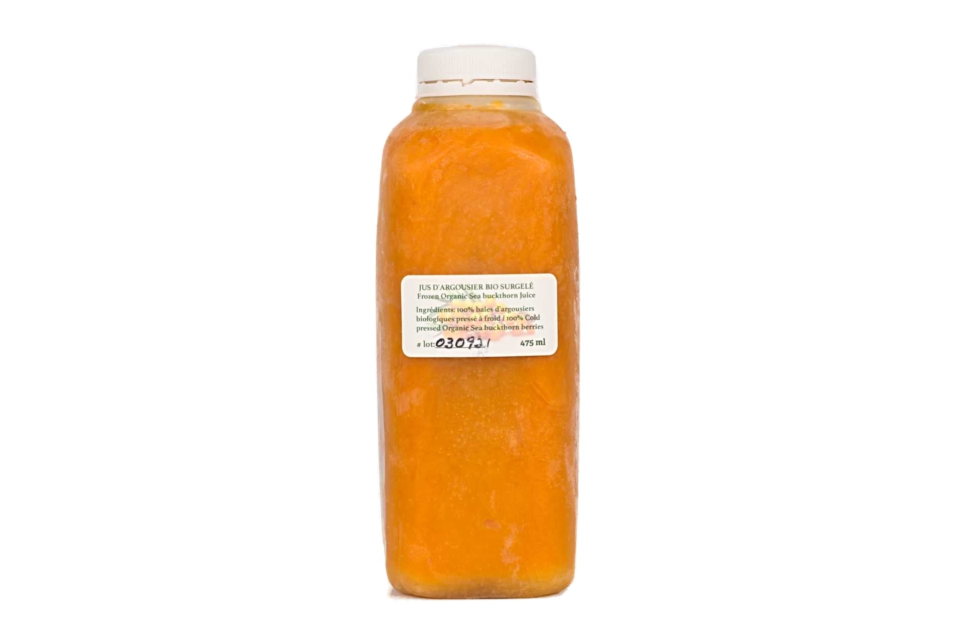 Jus d'argousier biologique surgelé - Les argousiers du Lac Brome